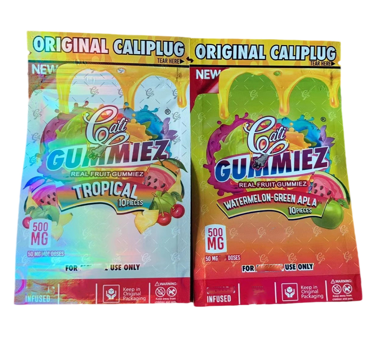 

cali halloween edition edibles packing bags gummiez original caliplug watermelon green apple cherry orange 500mg 3.5g grandaddy pluto gummies packaging bag