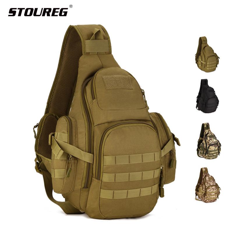 

Men Army Tactical Shouder Bag, Molle Hiking Camping Backpack Bags,Outdoor Climbing Hunting Fishing Backpack Tactical Bag, Khaki