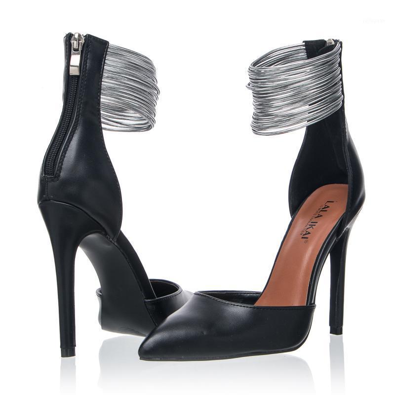 

Clearance Sales Women Sandals Summer Party Wedding Shoes Females High Heel Pointed Toe Bandage Shoes Ladies XWC0854-401, Black