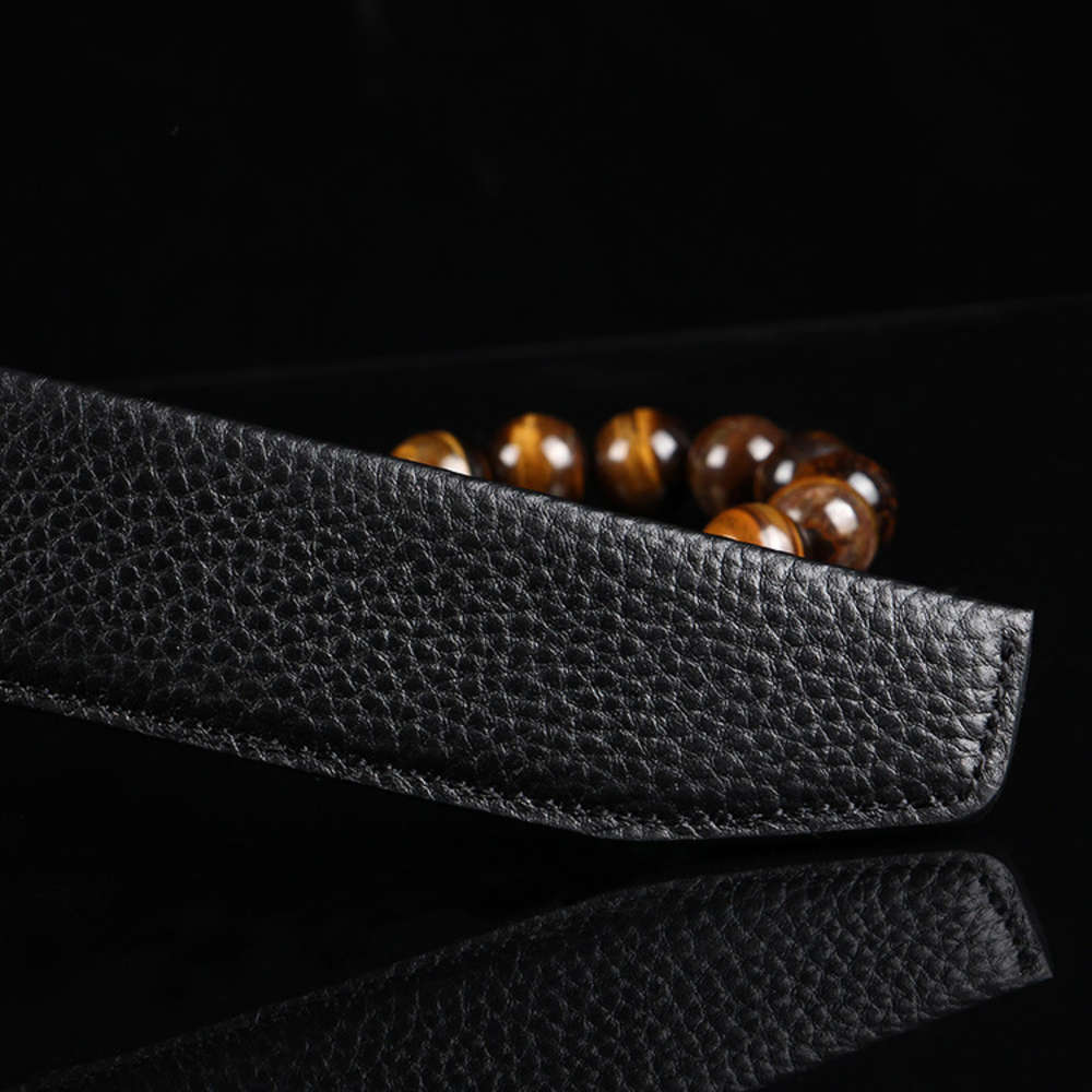 

3.5 wide men's leather belt body, knife tail, no button head, cow hide, automatic buckle belt for men, Black