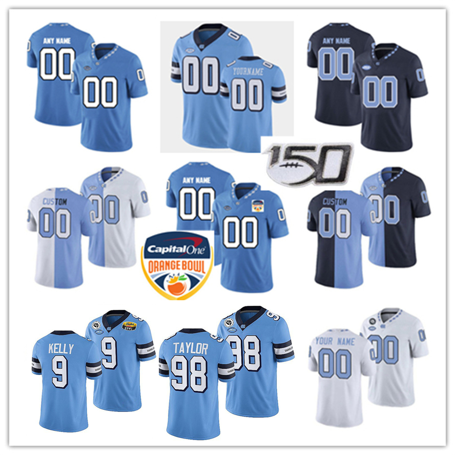 

NCAA Custom North Carolina Tar Heels Football Jersey 3 Cameron Roseman-Sinclair 34 Gabe Stephens 33 Kamarro Edmonds 66 Eli Sutton 6 Jacolby Criswell 21 Dontavius Nash, Red