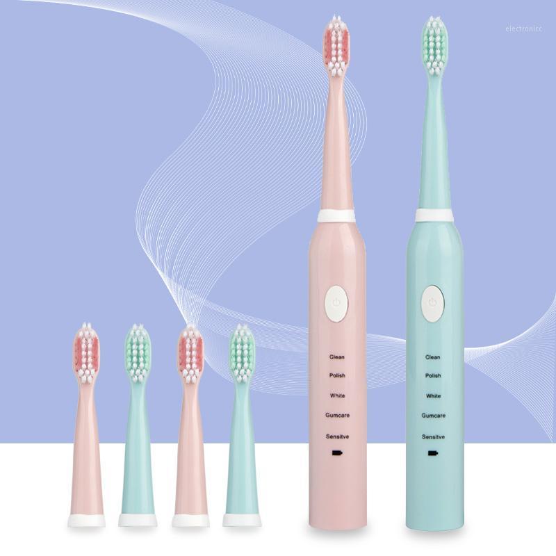 

Electric Toothbrush Adult Timer Brush USB Charger Rechargeable Tooth Brushes with 3pcs Replacement Heads Toothbrush D431