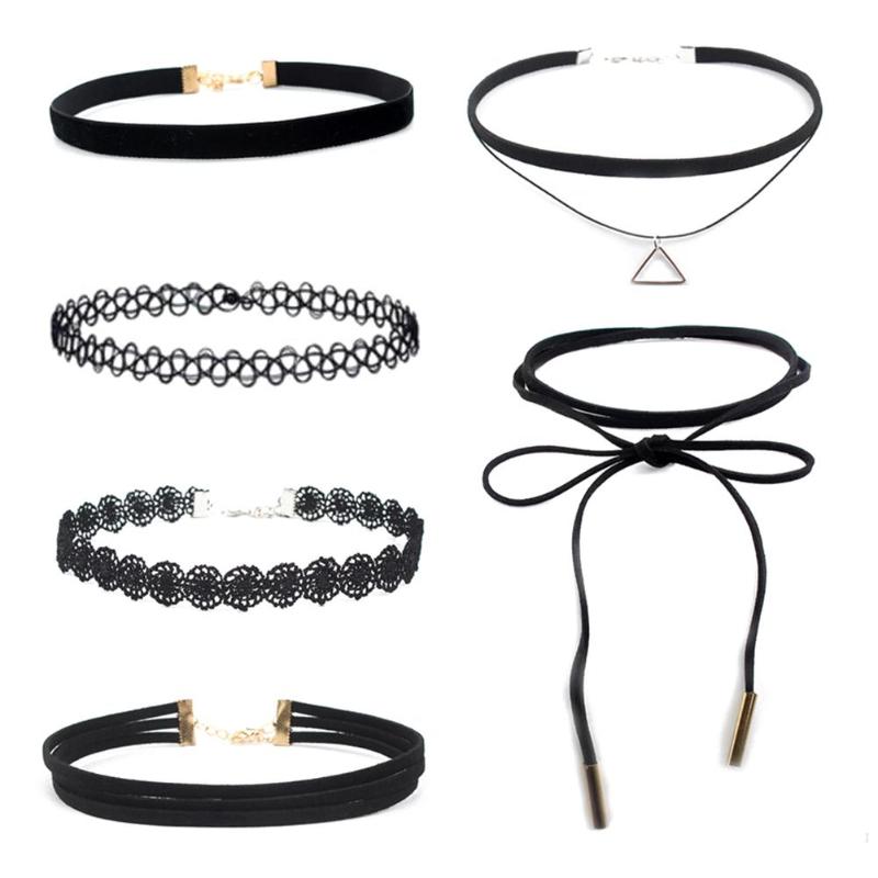 

6 Pcs Women's Fashion Floral Choker Collar Necklaces Party Club Jewelry Gift