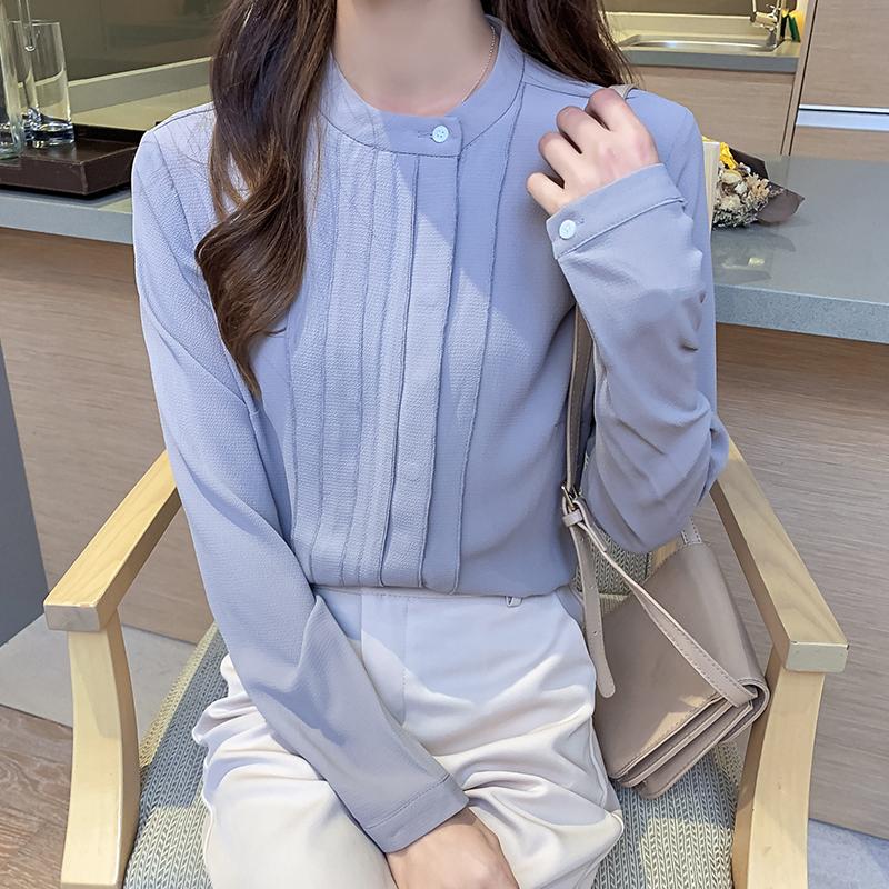 

COIGARSAM Chiffon blouse women New Spring Tassel blusas womens tops and blouses Blue Black 5198