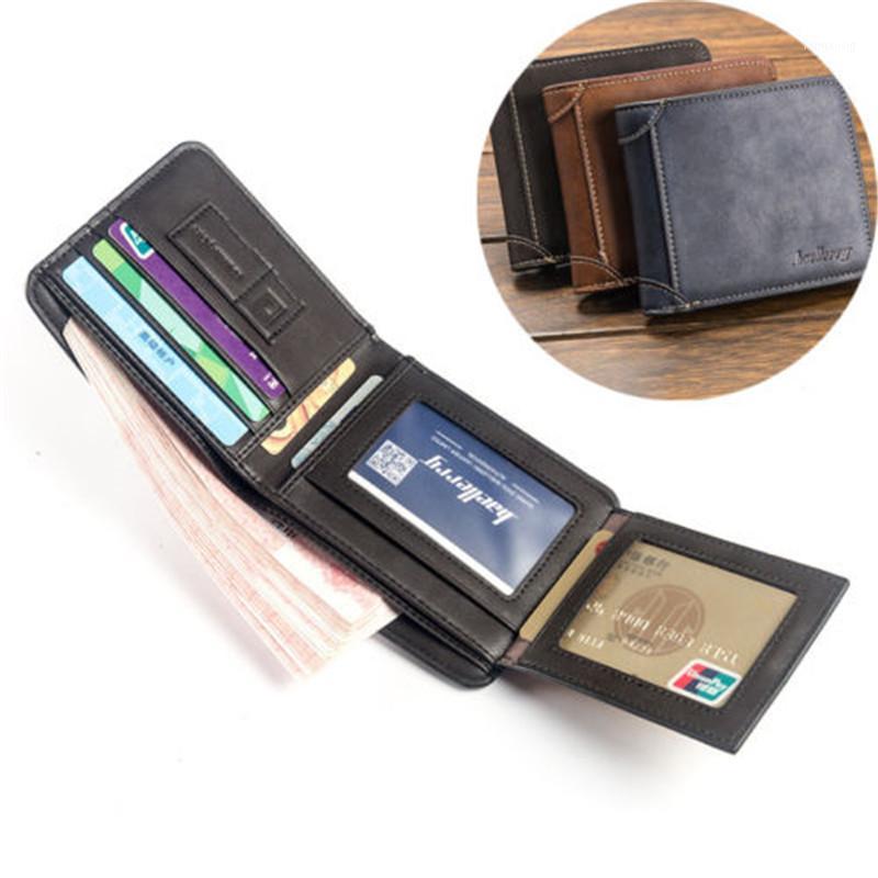 

New Men's PU Leather Bi fold Wallet Credit ID Card Holder Mini Purse1, Black