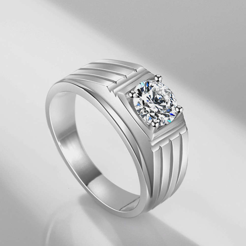 

Luxurys Designers Fashion Mjz047 simple men's ring 1.25 C simulation single diamond pattern ring