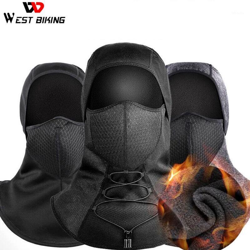 

WEST BIKING Cycling Caps with Filter Mesh Masks Winter Warm Fleece Motocycle Caps Protective Neck Men Women Windproof Hats H2631, Black-b