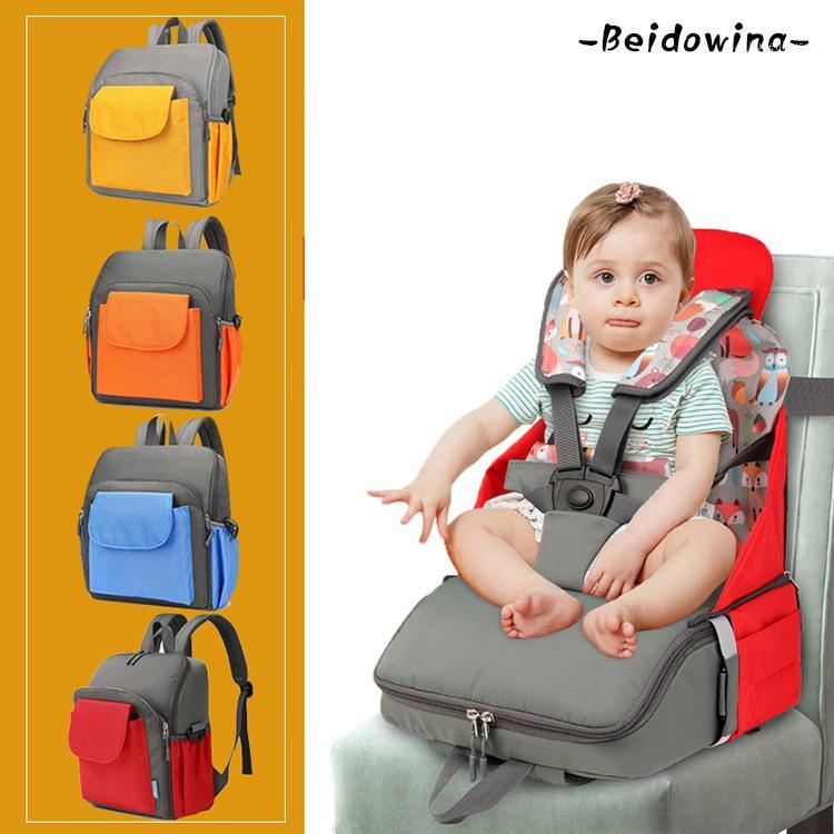 

Portable Baby Dining Chair Bag High Chair Folding Dining Seat Multifunctional Mommy Bag Diaper Backpack For Travel1, Three points
