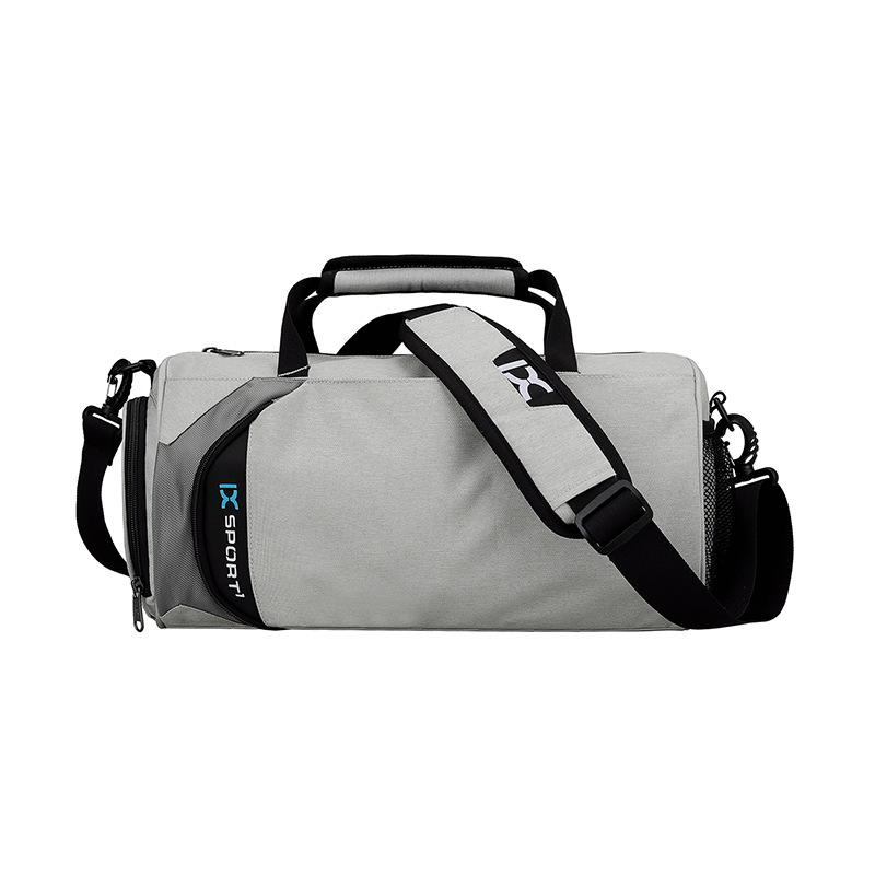 

New Men's Outdoor Sports Shoulder Bag Large Capacity Short-Distance Travel Duffel Bag Multifunctional Fitness Messenger, Light grey
