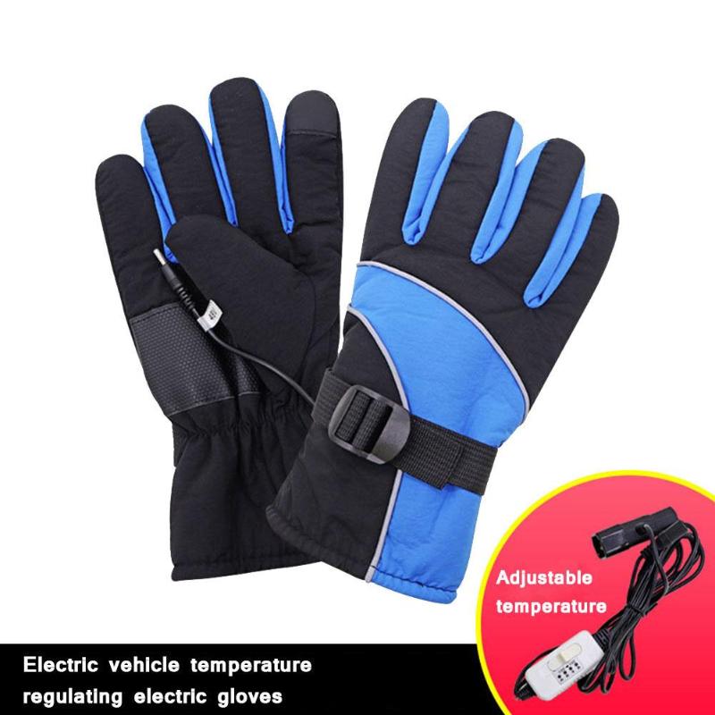 

Adjustable Levels Electric Heated Gloves Rechargeable Warm Thermal SKI Snow Gloves For Skiing Motorcycle Electric Heating, Blue
