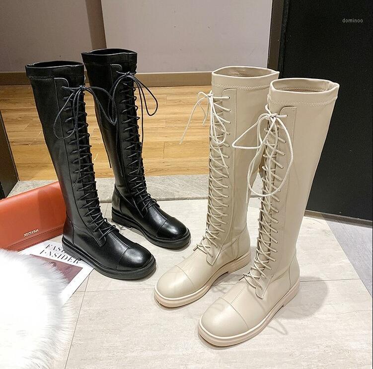 

Boots Women Shoes Woman Boots Fashion Knee High 2020 Autumn New High Zipper Fashion Comfortable Non-slip X2221, Beige