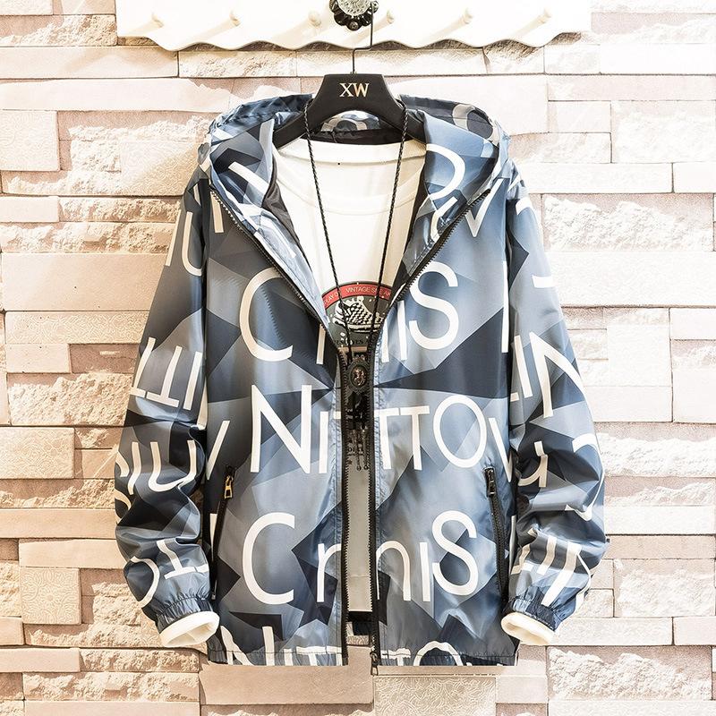 

In the spring and autumn season male hooded 2021 new tide camouflage clothes loose big yards male jacket, Black
