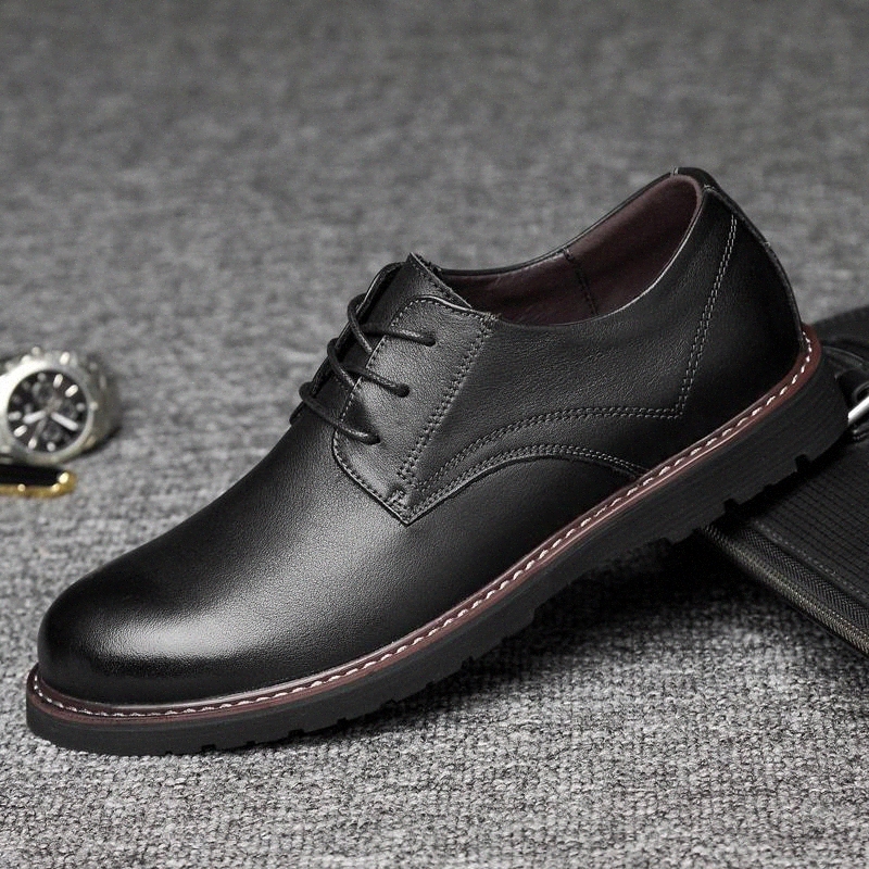 

Autumn Retro Men casual Shoes oxfords Fashion Casual Tooling Shoes Genuine Leather fashion Fold-resistant Men big size 48 #hM5z, Black