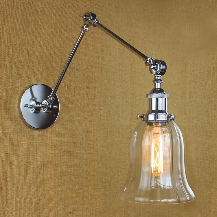 

Chrome Loft Style Vintage Wall Lamp Vintage Fixtures Cafe Room Long Arm Retro Wall Light Sconce Lampen Arandela Apliques Pared