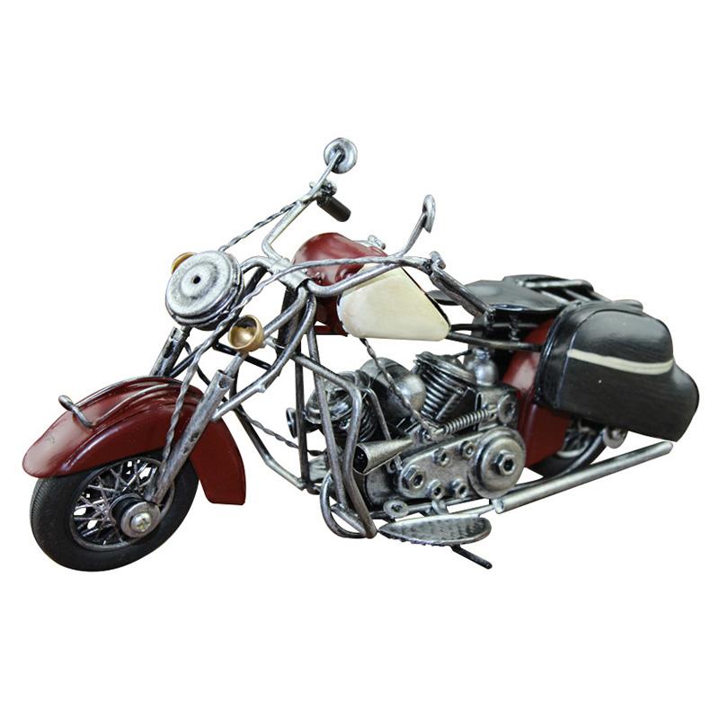 

European Simulation Iron Motorcycle Model Handmade Retro Metal Motorbike Miniature Figurines Props Home Decoration Birthday Gift