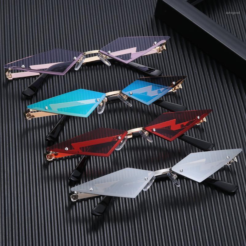 

Sunglasses Fashion Rimless For Women Diamond Shape True Film Sun Glasses UV400 Female Narrow Eyewear1