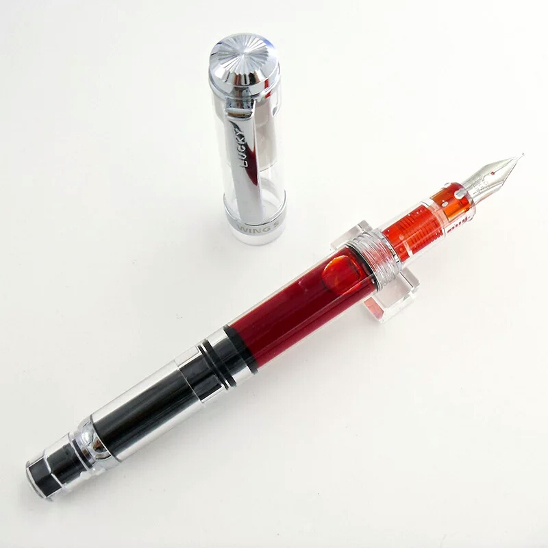 

high quality Wingsung 698 transparent Fountain Pen fine business Office stationery Write piston ink Pens For birthday gift, Please choose