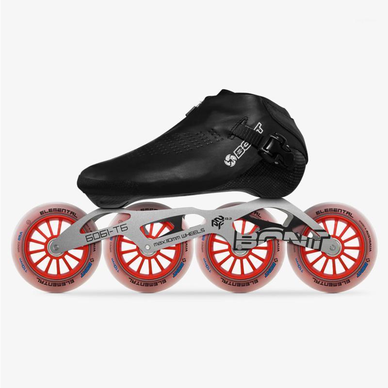 

100% Original Bont Speed Inline Skate Heatmoldable Carbon Fiber Inline Boss Boot With 6061 Frame Elemenal Wheels Skate Patines1, 3x100mm