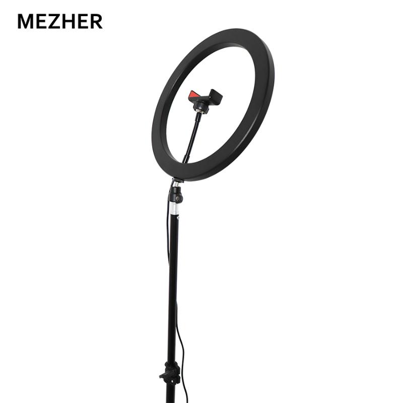 

12" Selfie Ring Light with Tripod Stand & Cell Phone Holder for Live Stream/Makeup, Mini Led Camera Ringlight for YouTube Video