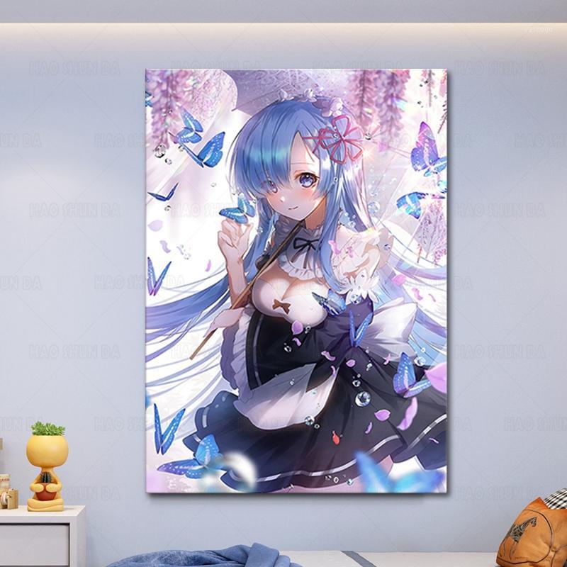 

Paintings Re Zero Rem Japan Classic One Piece Wall Art Canvas Painting Nordic Poster Anime Print HD Pictures Living Girls Room Decor