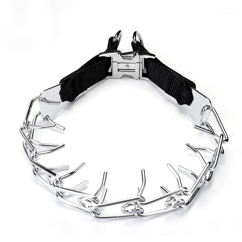 

Pit Bull German Shepherd Training Metal Gear Prong Dog Collar with Quick Release Snap Buckle Plated Pet Collar1
