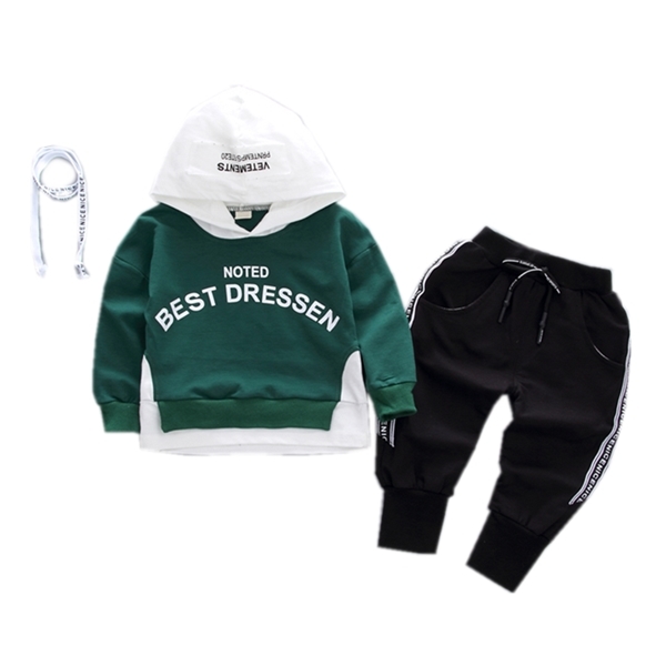 

New Spring Autumn Baby Girl Clothes Children Boys Cotton Hoodies Pants 2Pcs/set Toddler Fashion Clothing Infant Kids Tracksuits X0923, White