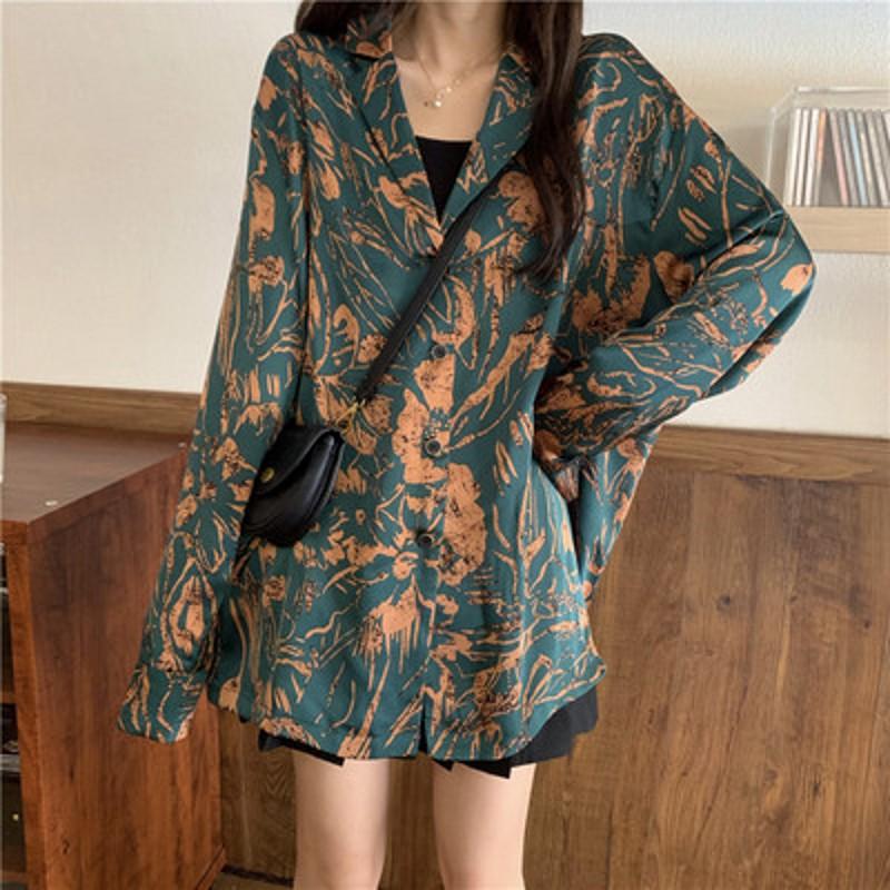 

New Blouse Women Shirt Print satin Long Tops Ladies BL009, Vest