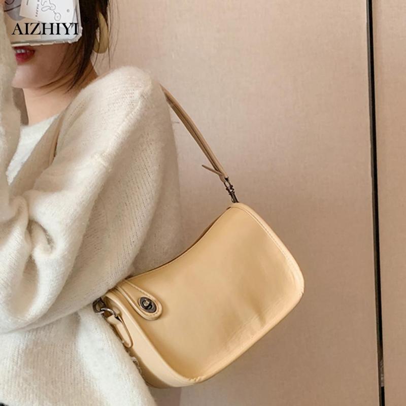 

Small PU Leather Crossbody Bags Soft Underarm Shoulder Fluffy Lady Shoulder Handbags Female Simple Totes for 2021 Trend, White