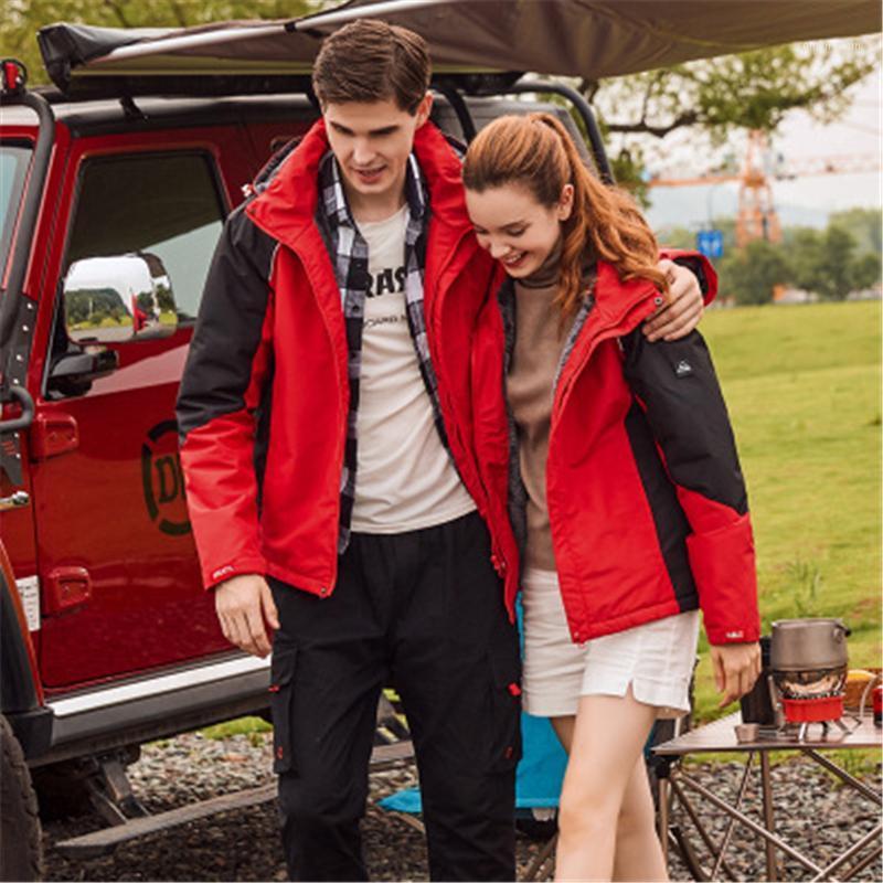 

Women Men Jacket Winter Sking Windbreaker Hiking Jacket Waterproof Large Size Hooded Cloths Warm Cotton Outdoor Camping Coat1, Women brown