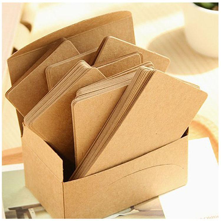 Premium Blank Kraft Paper Cards Double Side Word Card White Message DIY Note Tags 9.5 x 14.5CM 100PCS 122557-image-417108897
