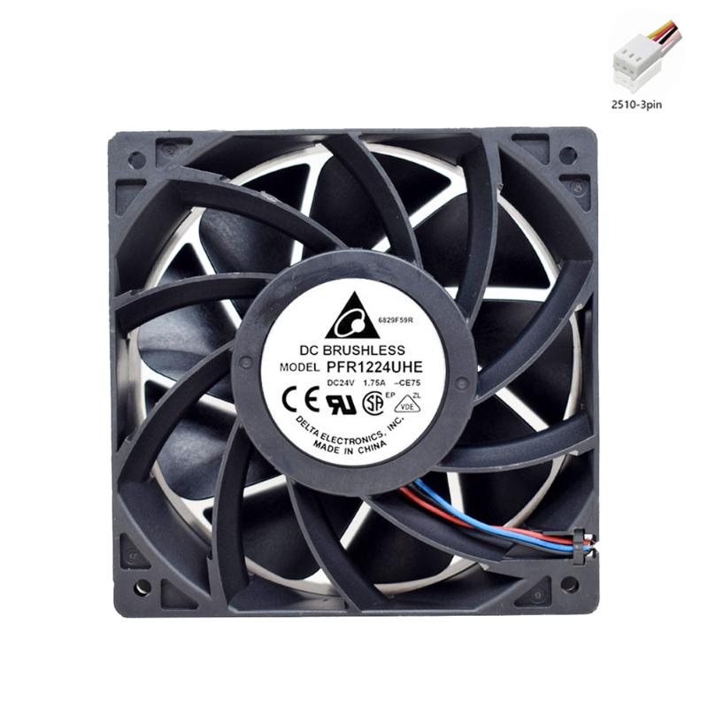 

For Delta PFR1224UHE CE75 12CM DC 24V 1.75A 120x120x38mm 3-Wire Server Cooler Fan
