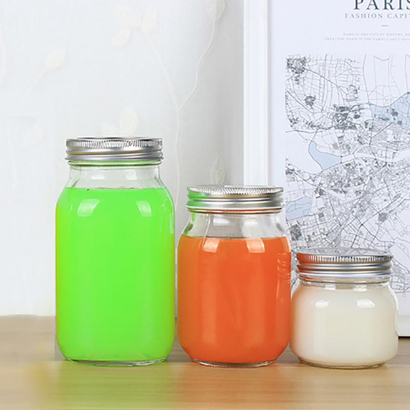 

Wide Mouth Mason Cup Fruit Cup Handmade Juice Jar Sealed Glass Bottle Fresh-Keeping Bottle Kitchen Accessories