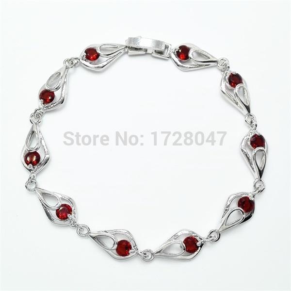 

free shipping zircon bracelet&bangles women korean luxury wedding jewelry Rhodium plated red color crystal bracelet