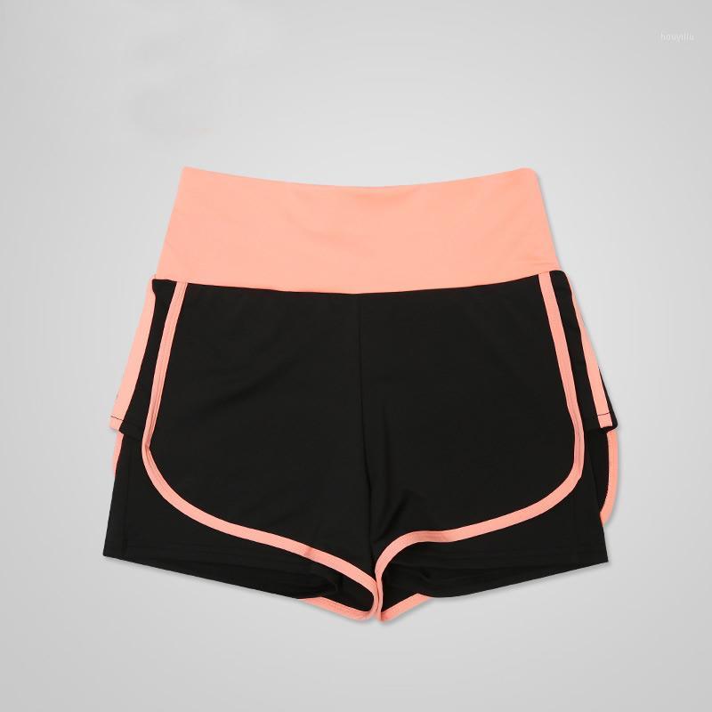 

Yoga Shorts Women Compression Short Pant Long Fake Two Pieces Yoga Women Gym Fitness Shorts For Workout Sport Running1, Black