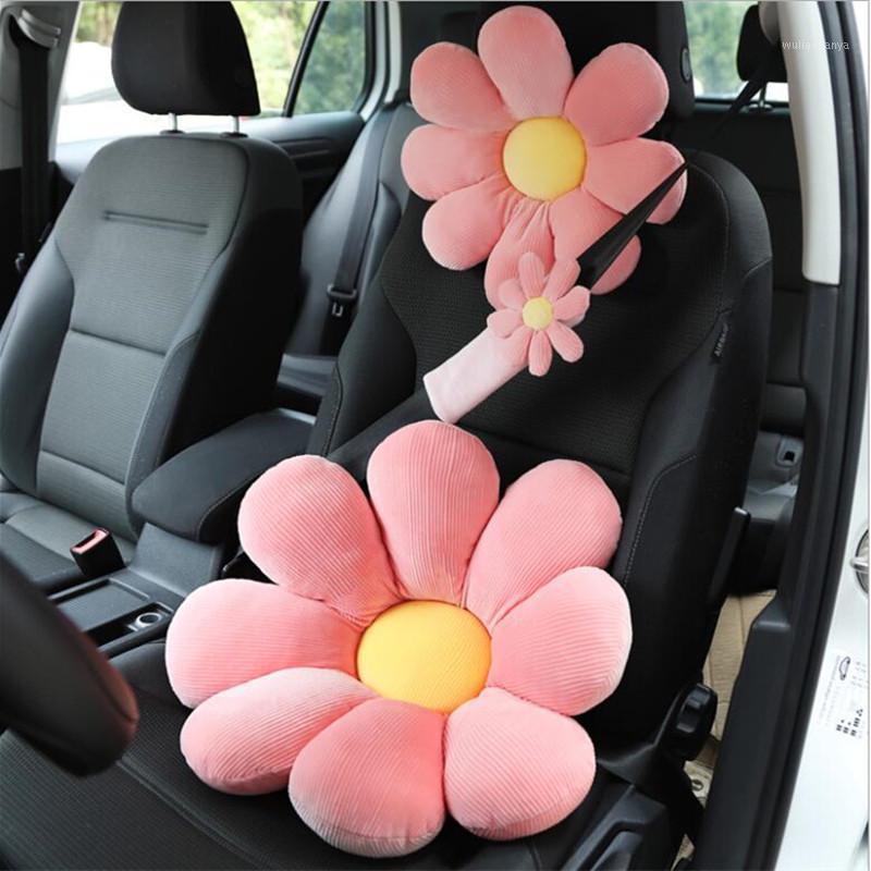 

Seat Cushions 2022 Creative Flowers Plush Waist Pillow Female Car Neckpillow Headpillow Interior Ornaments