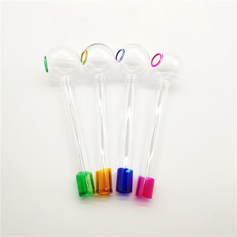 

glass oil burner pipe glass smoking pipes water bongs Handcraft Pyrex 4 Colors Mini Smoking Hand Pipes Oil Pipe glass smoking pipes