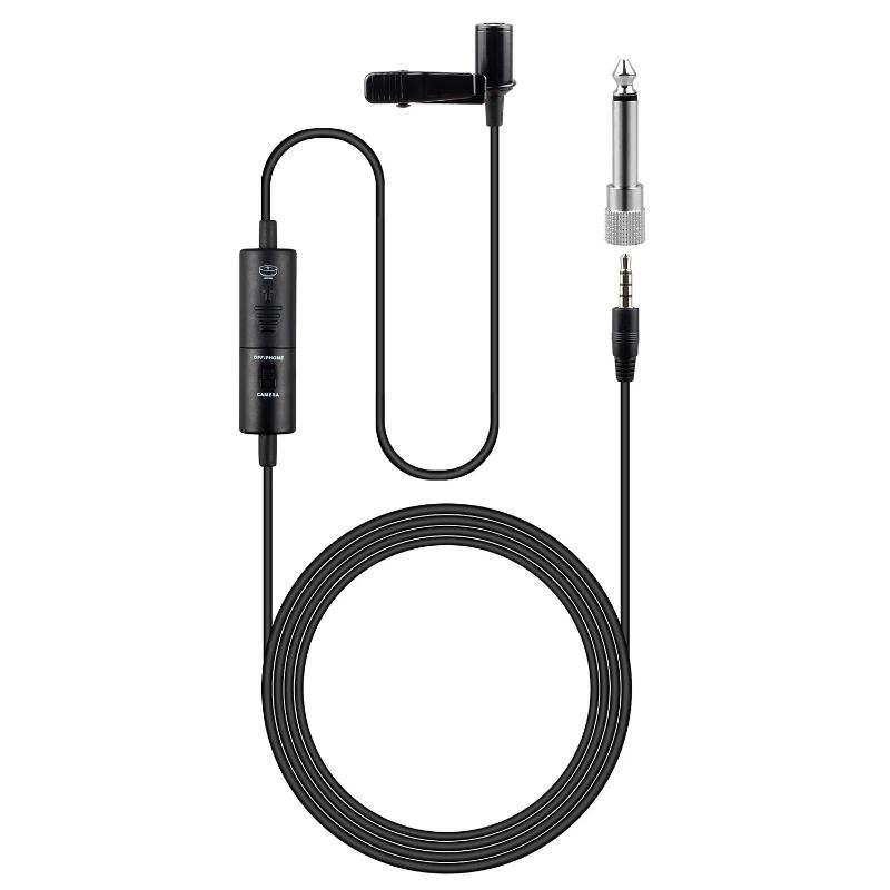 

ACEMIC EM1 Omni-Directional Condenser Lavalier Microphone Lapel Mic Single Head 3.5mm TRRS with 6.35mm Adapter