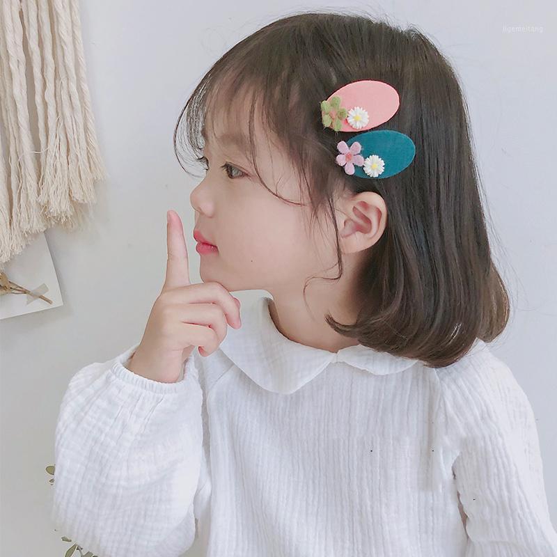 

M MISM 1Set=2/3/6Pcs INS Korean Flower Bow Fabric Hairpins BB Clip for Girls Kid Women Hair Clip Cute Barrettes Hair Accessories1, 1pc flower orange