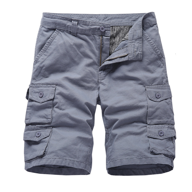

Negizber 2021 New Men's Beach Pants 100% Cotton Casual Multi-pocket Overalls Solid Sports Shorts Dam0, Navy