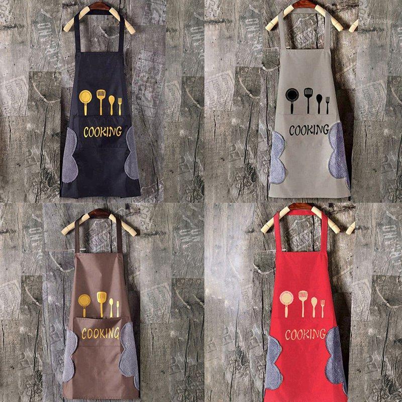 

2020 Kitchen Bar Waterproof Anti-staining Apron Sleeveless Wipes Hands Oil-proof Splash Cooking Aprons Home Workwear1