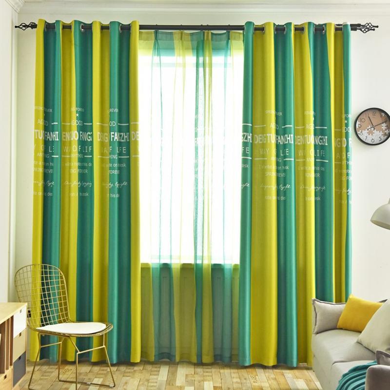 

byetee] Modern Striped Living Room Bedroom Livingroom Curtains Colorful Rideaux Chambre Voilage Window Curtain Blackout Fabric1, C3 tulle