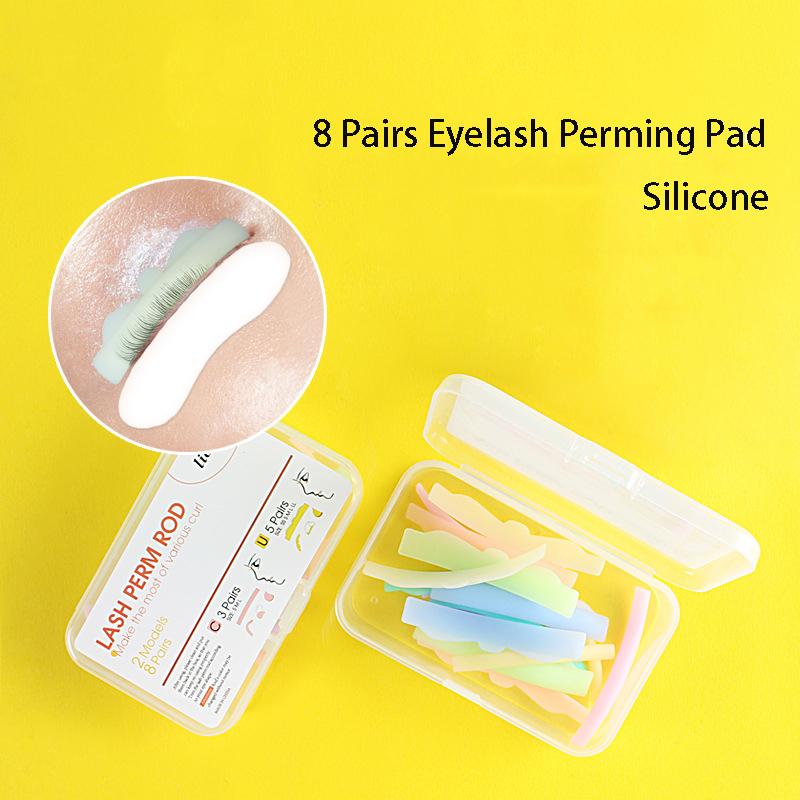 

8 Pairs Eyelash Perming Pad Silicone Eyelashes Perming Curler Reusable Shield Pads False Eyelashes Makeup Tool TSLM2