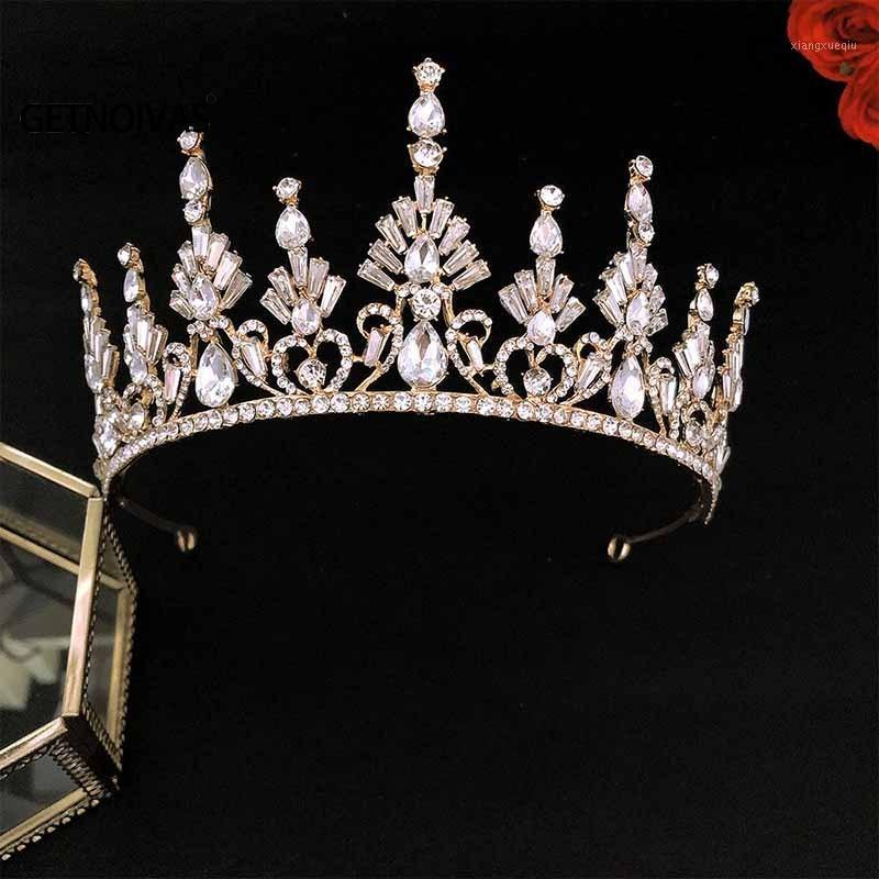 

Hair Clips & Barrettes Wedding Crown For Bride Accossorios Fashion Jewelry Rhinestone Headband BaroqueAtmospheric Crystal Princess Birthday, Golden;silver