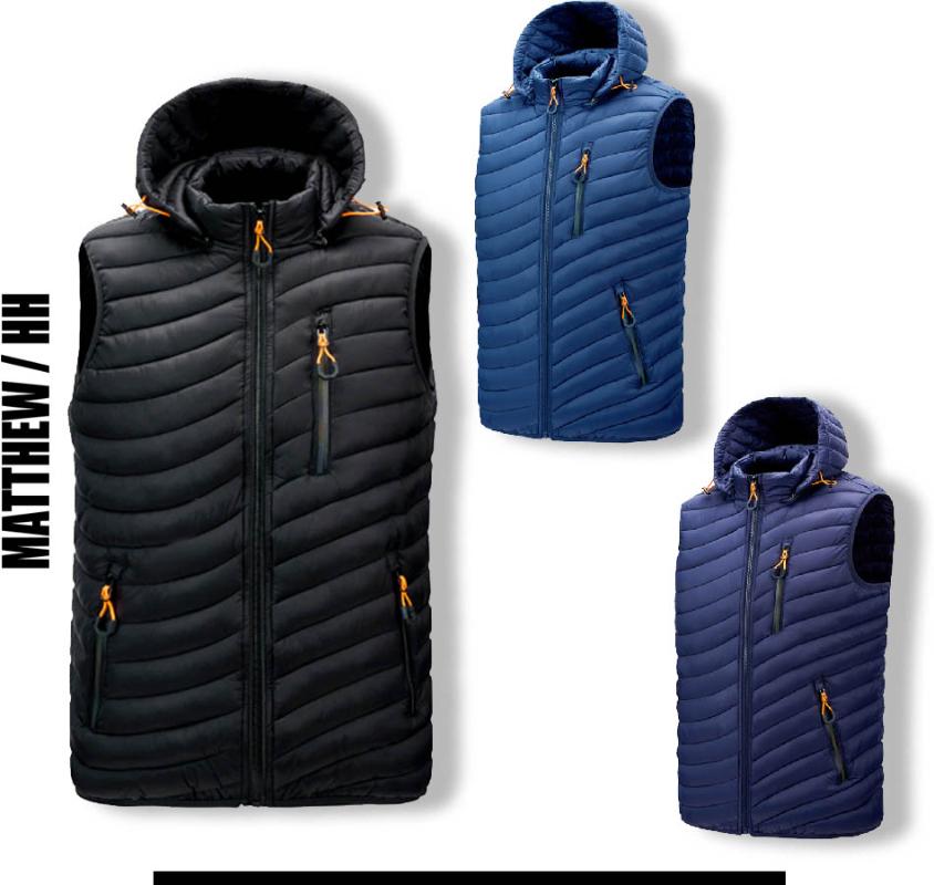 

2020 Winter men's waistcoat warm without sleeve cap cotton vest casual fashion H047, Black