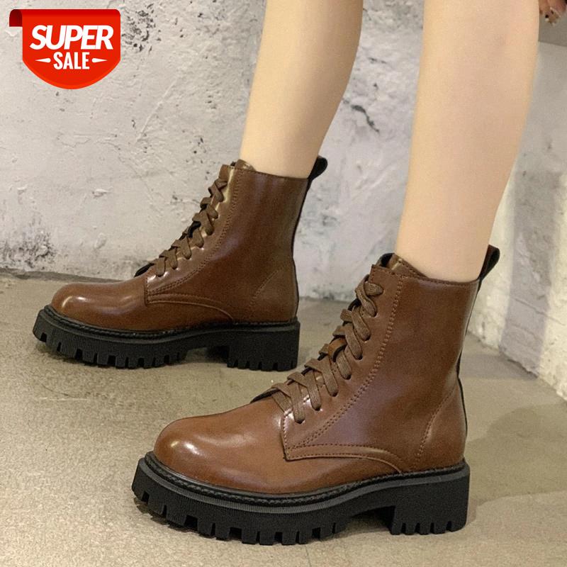 

Lucyever Punk Style Platform Motorcycle Boots for Women Fashion Square Heels Pu Leather Ankle Boots Woman Waterproof Botas Mujer #0w8h, Black