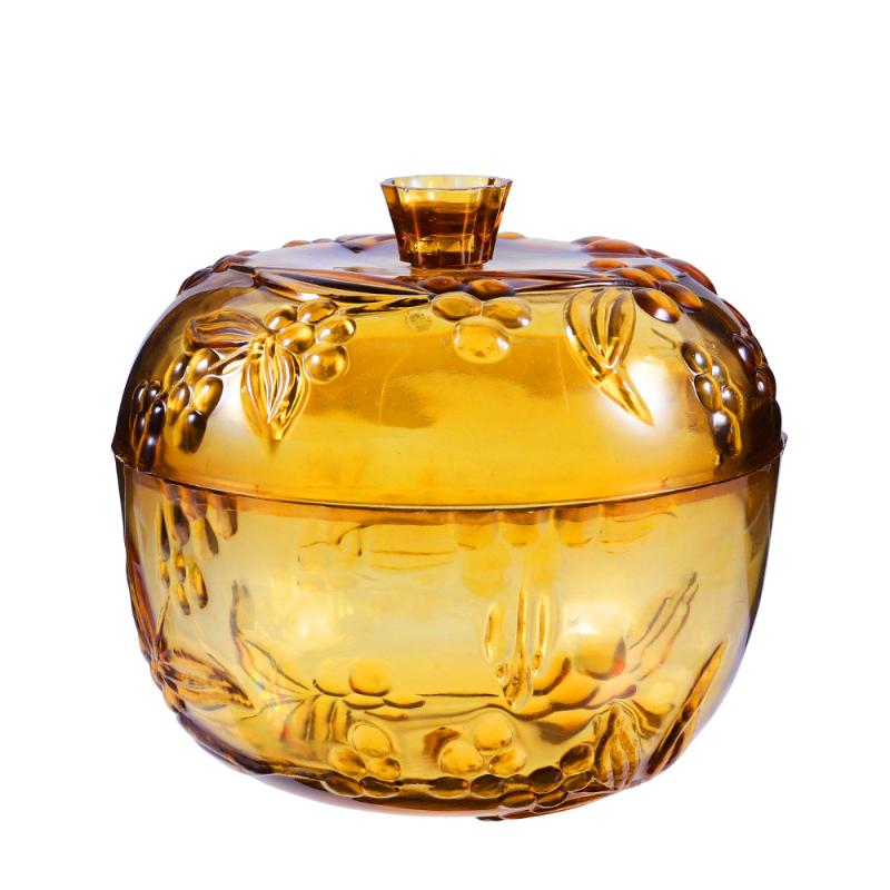 

1 Pc Creative Fruit Holder Multipurpose Stylish Storage Plate with Lid (Golden