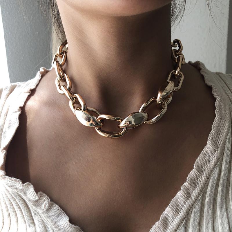 

DIEZI Personality Thick Chain Choker Necklace Women Men Hip Hop Short Chunky Necklaces 2020 New Statement Punk Necklaces Jewelry
