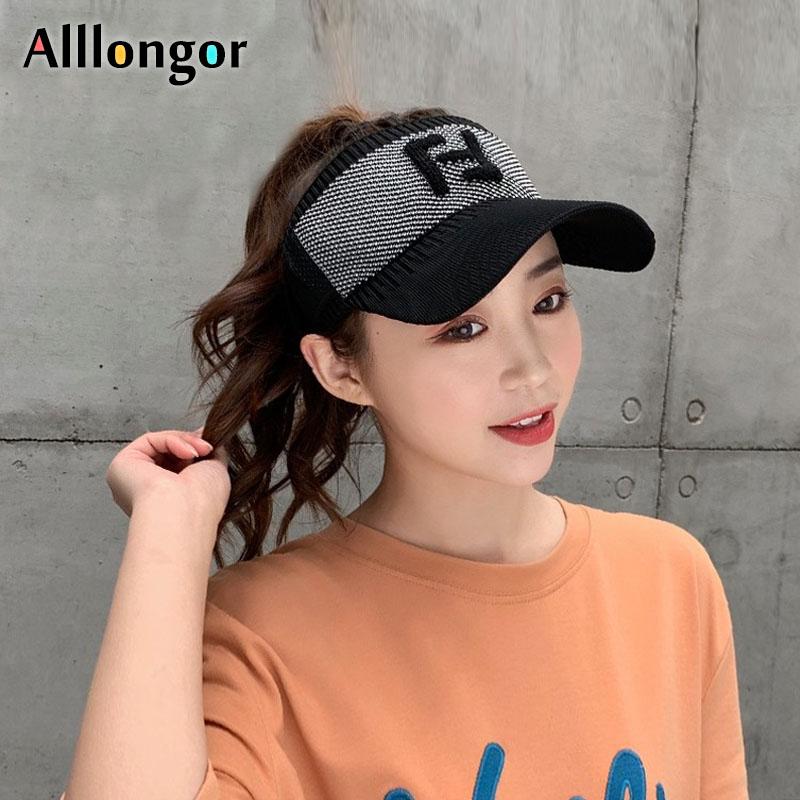 

Sun Visor Hat Women 2020 Summer Fashion SunHat Baseball Cap Sport Letter Print Beach Cap chapeu feminino ladies hats, White