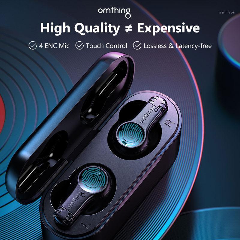 

1MORE Omthing TWS Earphones Bluetooth 5.0 Handsfree Earbuds Touch Control With 4 ENC Microphone In-earEarphone1, Black