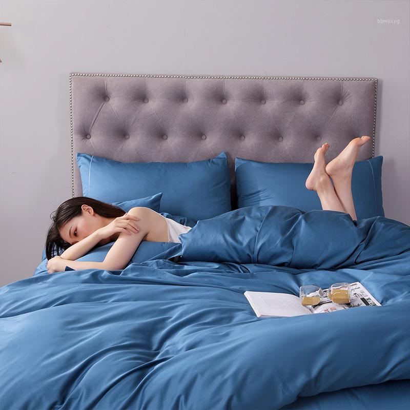 

Washed Cotton Cool Bedding Set Knitting Home Textile Solid Color Comforter Cover Flat Fitted Sheet King Queen Twin1, Colour 11